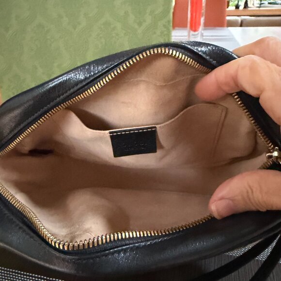 Gucci Monogram Matelasse Diagonal Small GG Marmont Chain Shoulder Bag - Picture 9 of 13